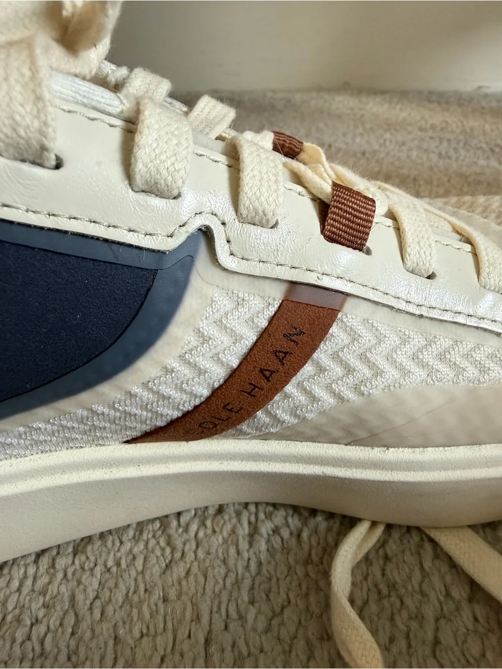 Cole Haan Cream & Brown Men's Lace-Up Sneakers